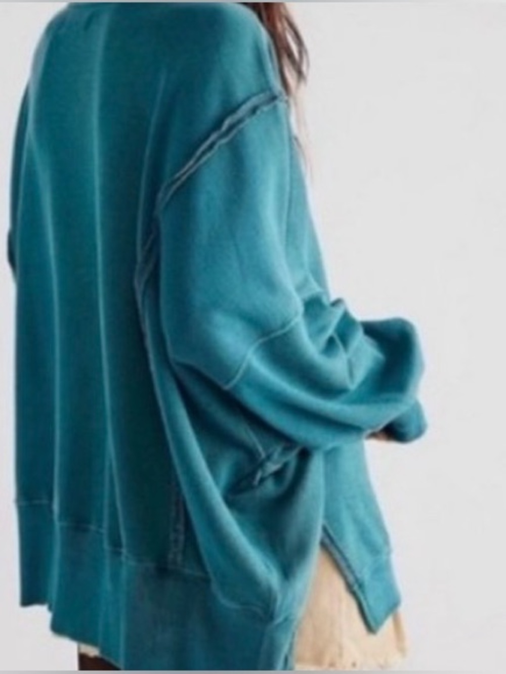 Free People We The Free Camden Sweatshirt in Deep Teal Size XS NWT - Picture 6 of 6